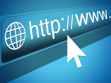 Fare imlecini http www metin Web tarayıcısı adres çubuğuna, ok işaretçi işaret