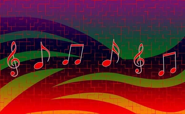 Music Wallpaper on Colorful Abstract Designed Background — Stock Photo, Image