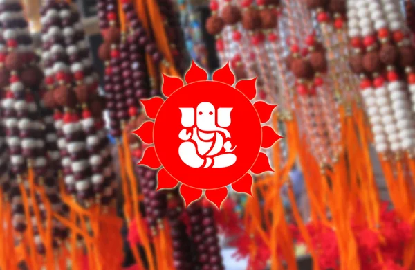 Lord Ganesha çakra üzerinde Rudraksha Bg, Hindu adanmışlık ile