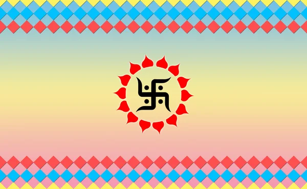 Heiliges Hakenkreuzschild auf cooler, hinduistischer Devotionalität — Stockfoto