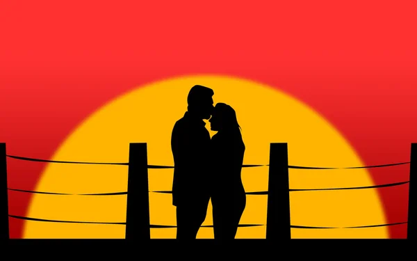 Paar umarmt einander in wunderschönem Valentinstag besonderen Gruß — Stockfoto