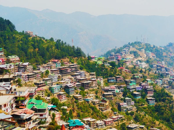 Letecký pohled na Shimla město od The stát z Himaláje, hory Stock Fotografie