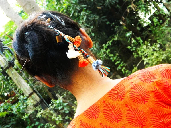 Fechar Shot of Girl 's Hair Style — Fotografia de Stock