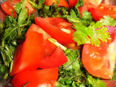 Taze salata domates Close-up