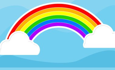 Soyut Rainbow bulutlar ile