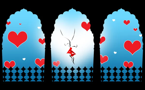 Corações abstratos fresco Valentine fundo — Fotografia de Stock