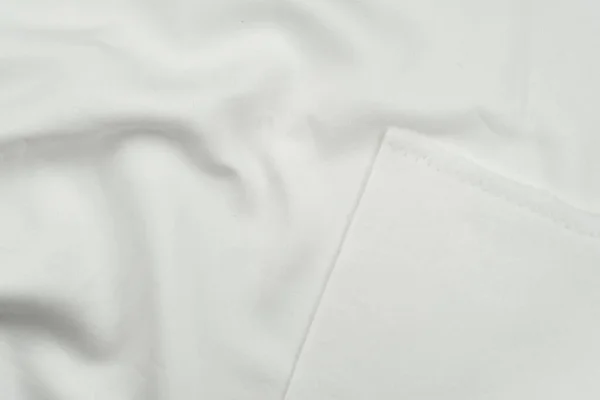 Latar belakang dari kain katun monokrom putih. Tutup tekstur — Stok Foto