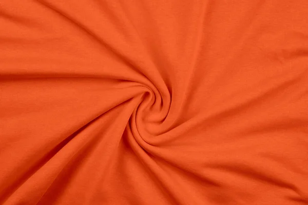 Фон из оранжевой монохромной хлопковой ткани. Закрыть текстуру — стоковое фото