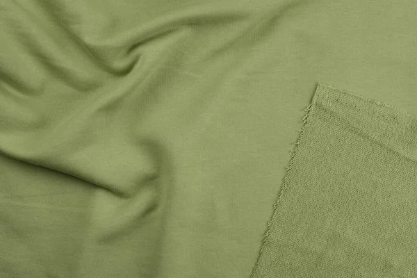 Latar belakang dari kain kapas monokrom hijau. Tutup tekstur — Stok Foto