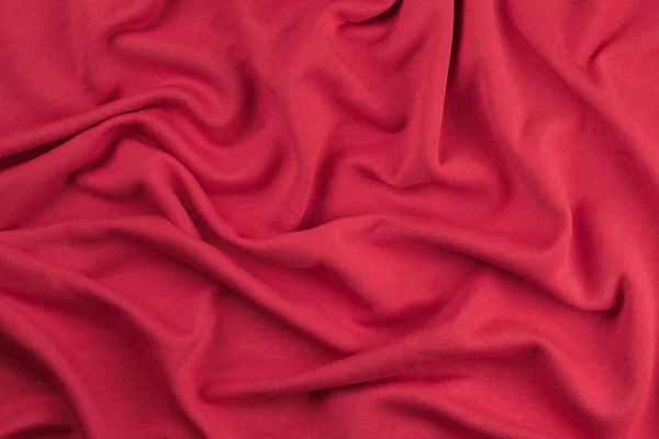 Kırmızı monokrom pamuk kumaşının arka planı. Dokuyu kapat — Stok fotoğraf