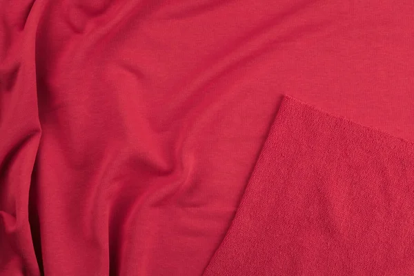 Fondo de tela de algodón monocromo rojo. Textura de cerca — Foto de Stock