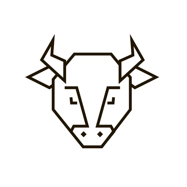 Conceito Linha Vetor Logotipo Touro — Vetor de Stock