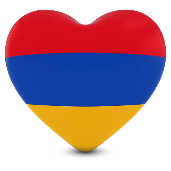 Love Armenia Concept Image - Coração texturizado com Bandeira Arménia — Fotografia de Stock