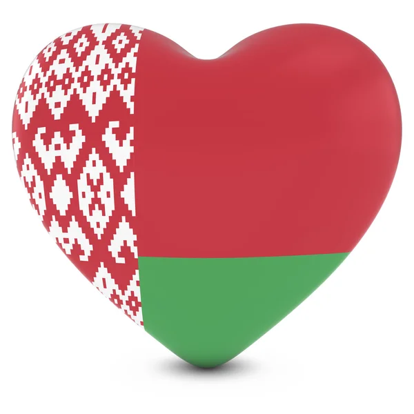 Love Belarus Concept Image - Coração texturizado com bandeira bielorrussa — Fotografia de Stock