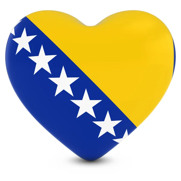 Amor Bósnia e Herzegovina Imagem Conceito - Coração texturizado com Bandeira da Bósnia e Herzegovina — Fotografia de Stock