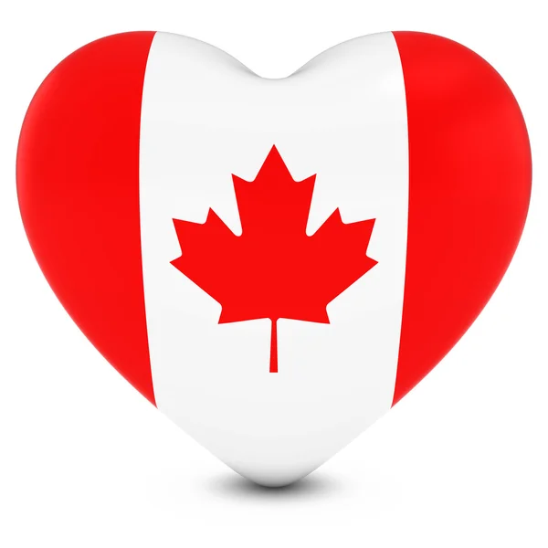 Love Canada Concept Image - Heart textured with Canadian Flag — Stock Photo, Image
