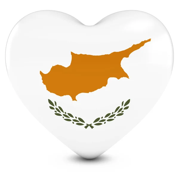 Love Cyprus Concept Image - Coração texturizado com bandeira cipriota — Fotografia de Stock