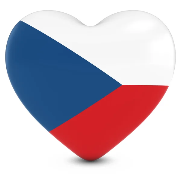 Love Czech Republic Concept Image - Heart textured with Czech Flag — Stock Photo, Image