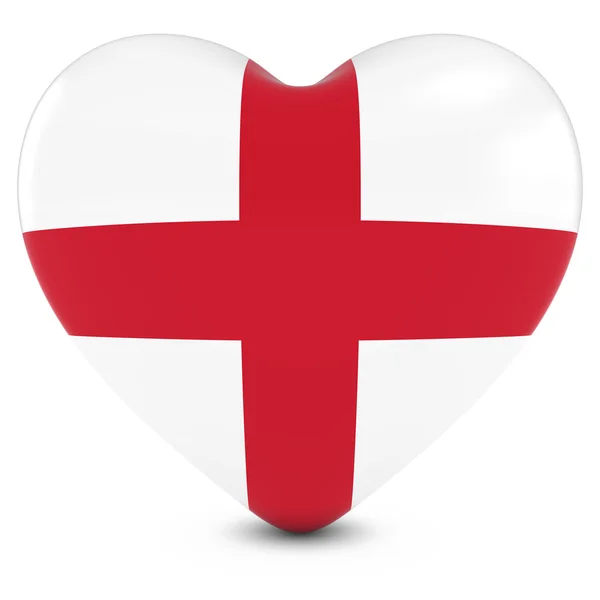 Αγάπη Αγγλία βασικών εννοιών - καρδιά υφής με αγγλική σημαία — Φωτογραφία Αρχείου