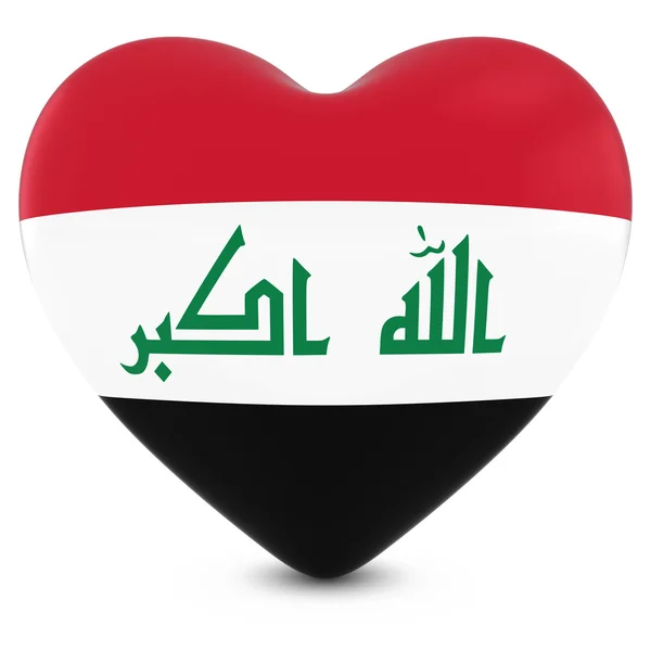 Love Irak Concept Image - Inima texturată cu steagul irakian — Fotografie, imagine de stoc