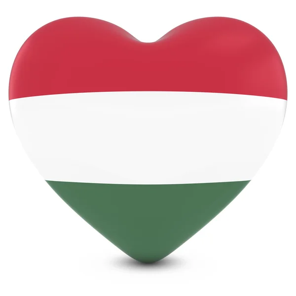 Αγάπη Ουγγαρία βασικών εννοιών - καρδιά υφής με την ουγγρική σημαία — Φωτογραφία Αρχείου