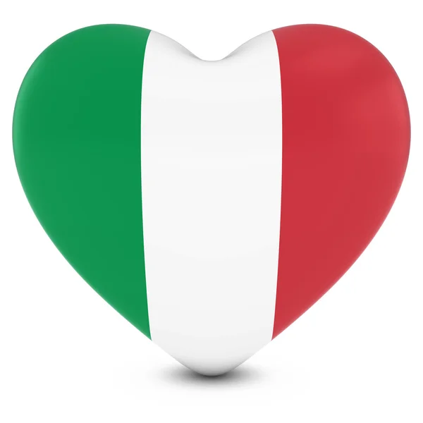 Love italien concept image - herz texturiert mit italienischer flagge — Stockfoto