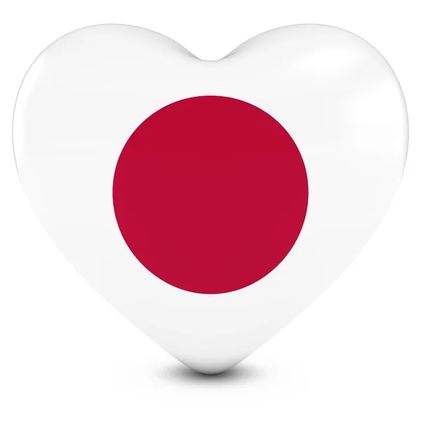 Love Japan Concept Image - Heart bertekstur dengan Bendera Jepang — Stok Foto