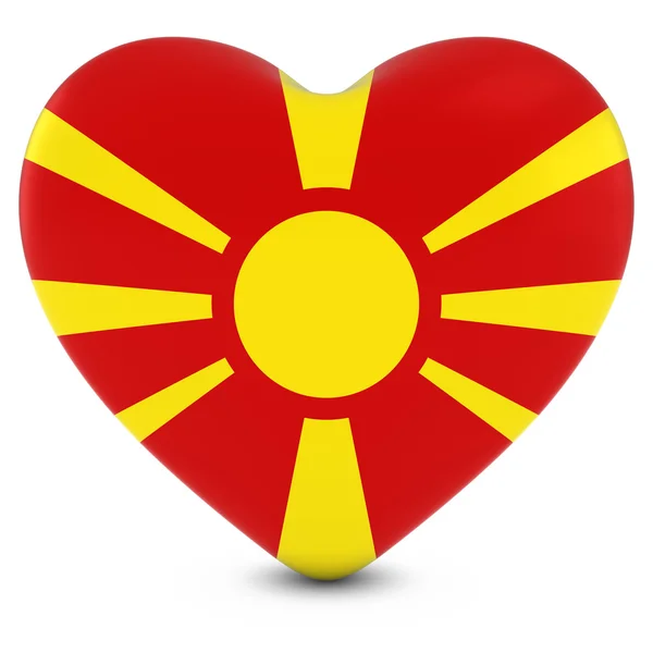 Love Macedonia Concept Image - Coração texturizado com bandeira macedônia — Fotografia de Stock