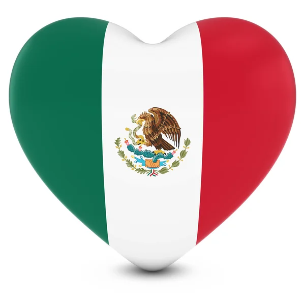 Love México Concept Image - Corazón texturizado con Bandera Mexicana —  Fotos de Stock