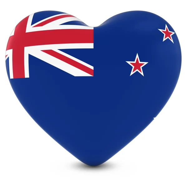 Love New Zealand Concept Image - Coração texturizado com Bandeira da Nova Zelândia — Fotografia de Stock