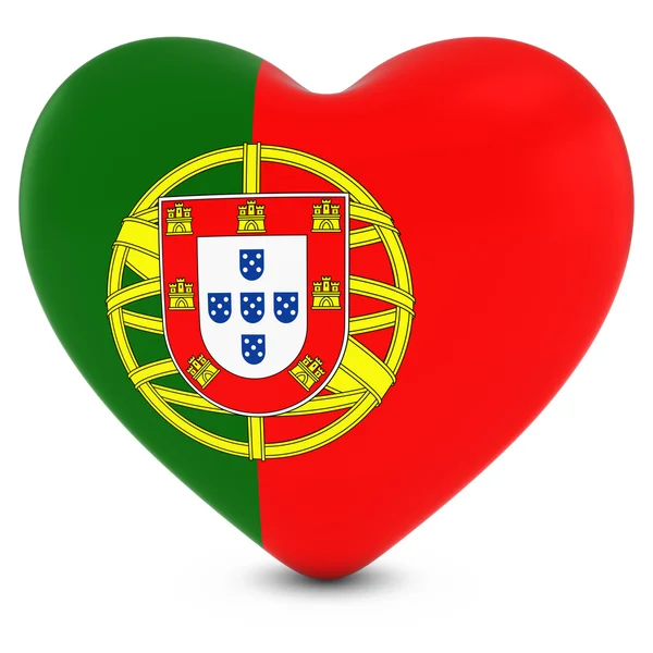 Love Portugal Concept Bilde - Hjerte teksturert med portugisisk Fla – stockfoto