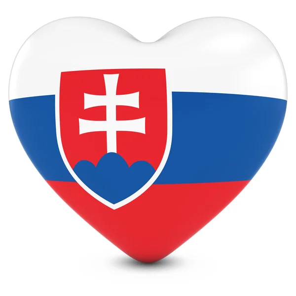 Love Slovakia Concept Image - Coeur texturé avec le drapeau slovaque — Photo