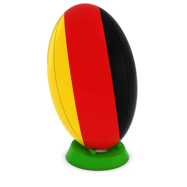 Alemanha Rugby - Bandeira alemã em pé bola de rugby — Fotografia de Stock