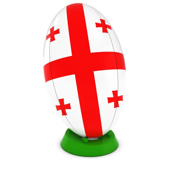 Georgia Rugby - gruzińskie flagi na stały Rugby piłka — Zdjęcie stockowe