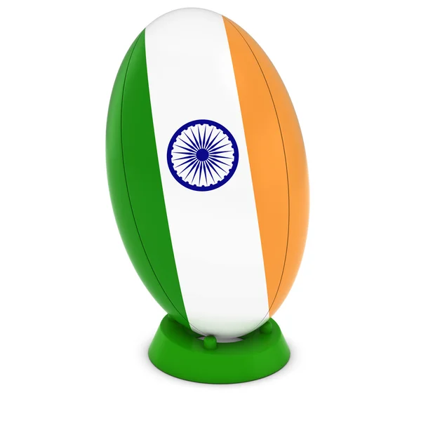 India Rugby Bandiera indiana in piedi Rugby Ball — Foto Stock