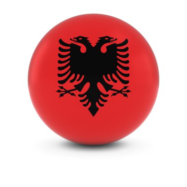 Arnavutluk bayrağı Ball - izole küre Arnavutluk bayrağı