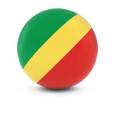 Kongolu Ball - izole küre Kongo bayrak bayrak.