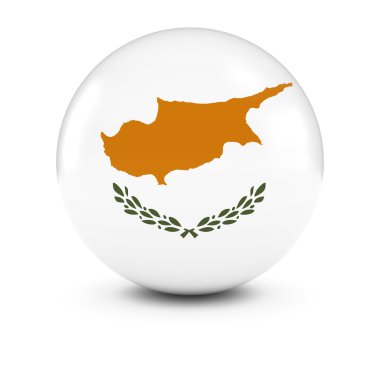 Kıbrıs bayrağı Ball - izole küre Kıbrıs bayrağı