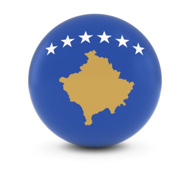 Kosovan bayrak Ball - izole küre Kosova bayrağı
