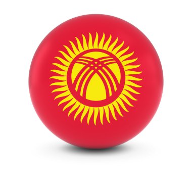 Kırgızistan bayrağı Ball - izole küre Kırgızistan bayrağı