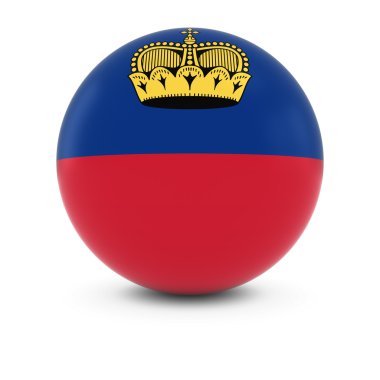 Liechtensteinian bayrağı Ball - Liechtenstein izole küre bayrağı