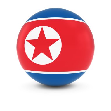 Kuzey Kore bayrağı Ball - izole küre üzerinde Kuzey Kore bayrağı