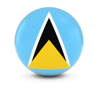 Saint Lucian bayrak Ball - Saint Lucia izole küre bayrağı