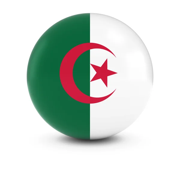 Algeriska flagga Ball - flagga Algeriet på isolerade sfär — Stockfoto