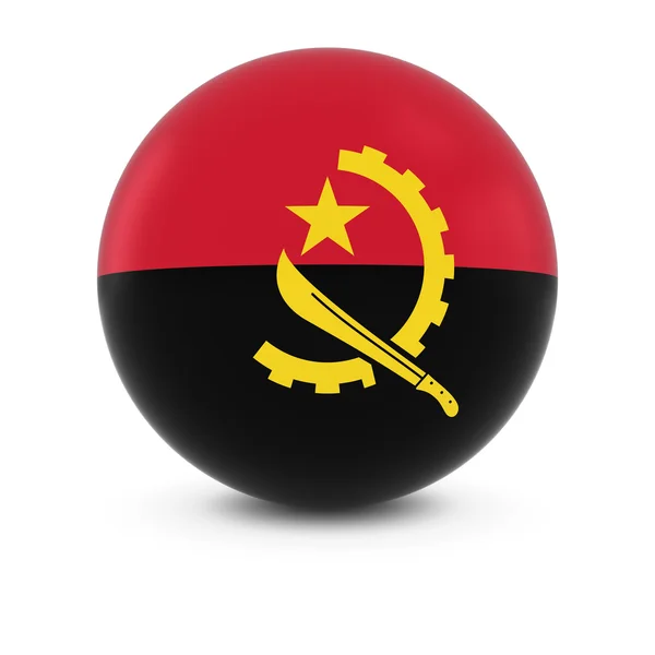 Bola de Bandera de Angola Bandera de Angola en Esfera Aislada —  Fotos de Stock