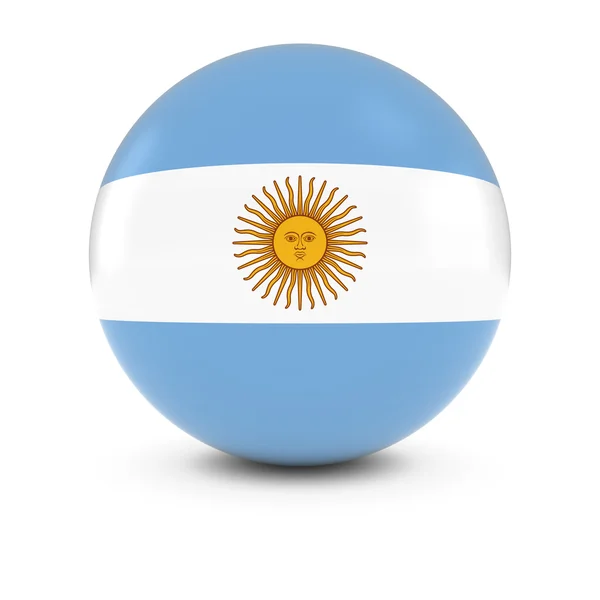Argentinischer Fahnenball - Flagge Argentiniens auf isolierter Sphäre — Stockfoto