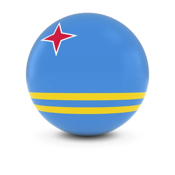 Aruban Flag Ball - Bandeira de Aruba na Esfera Isolada — Fotografia de Stock