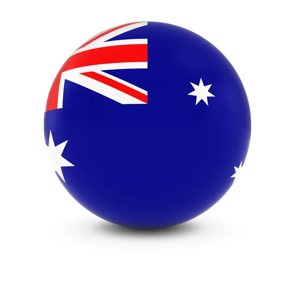 Australian Flag Ball - Bandeira da Austrália na Esfera Isolada — Fotografia de Stock