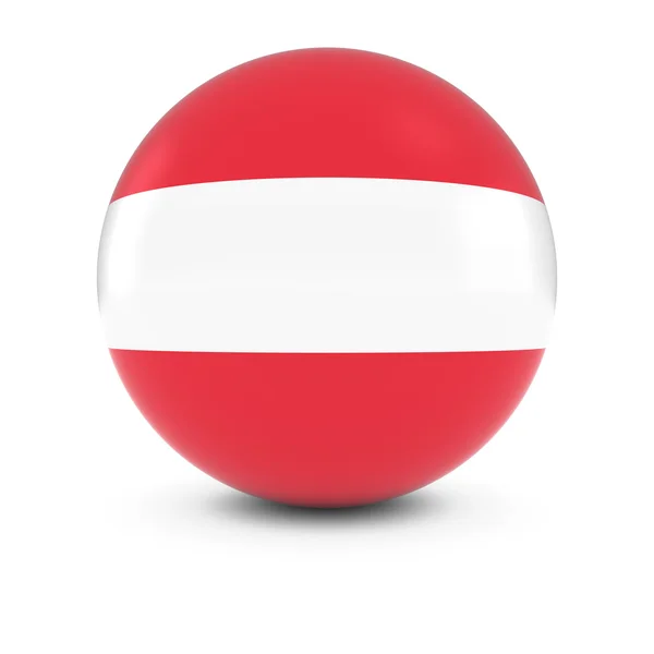 Bola de bandera austriaca - Bandera de Austria en esfera aislada —  Fotos de Stock