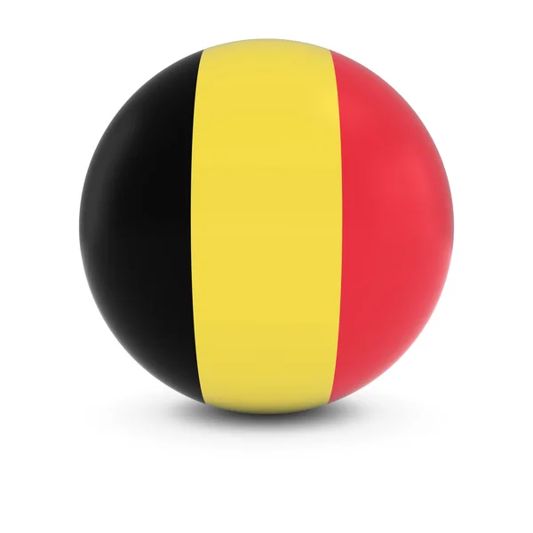 Belgischer Fahnenball - Flagge Belgiens auf isolierter Sphäre — Stockfoto